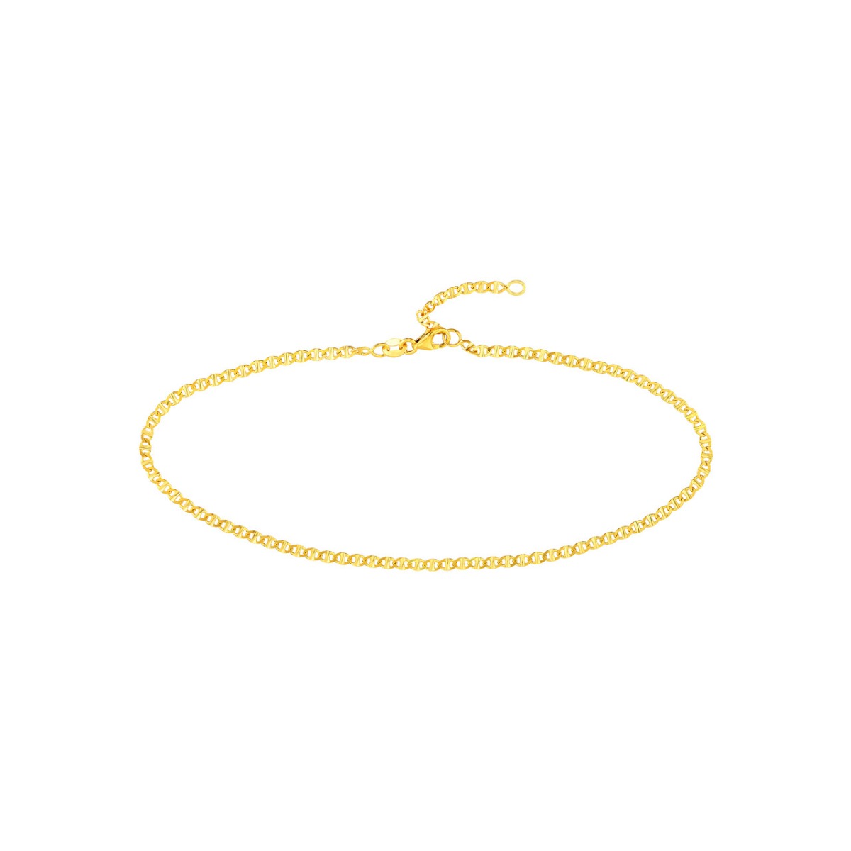 Adjustable Flat Mariner Gold Chain Anklet
