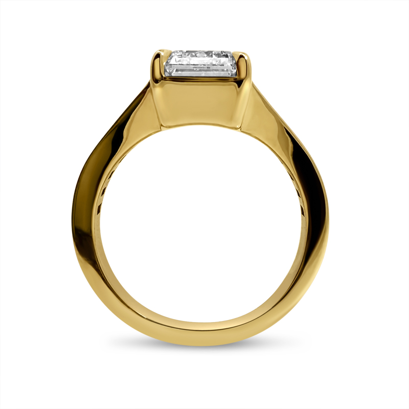 Angelina Jolie Emerald Cut Baguettes Set Lab Grown Diamond Engagement Ring
