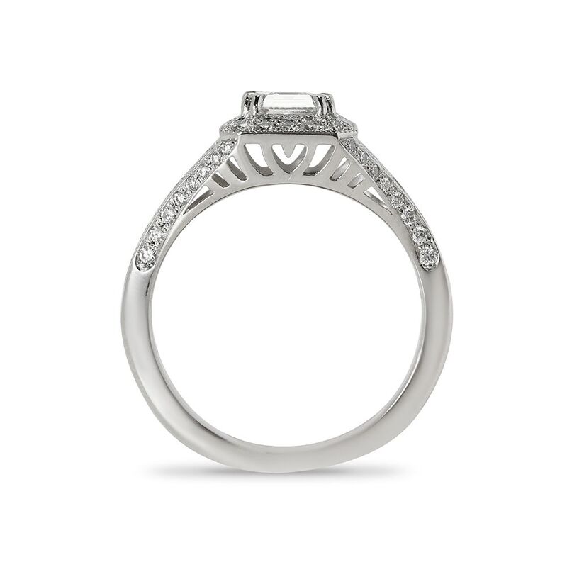 Asscher Cut Art Deco Diamond Engagement Ring