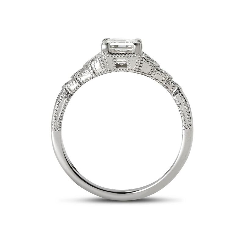 Art Deco Asscher Shape Diamond Engagement Ring