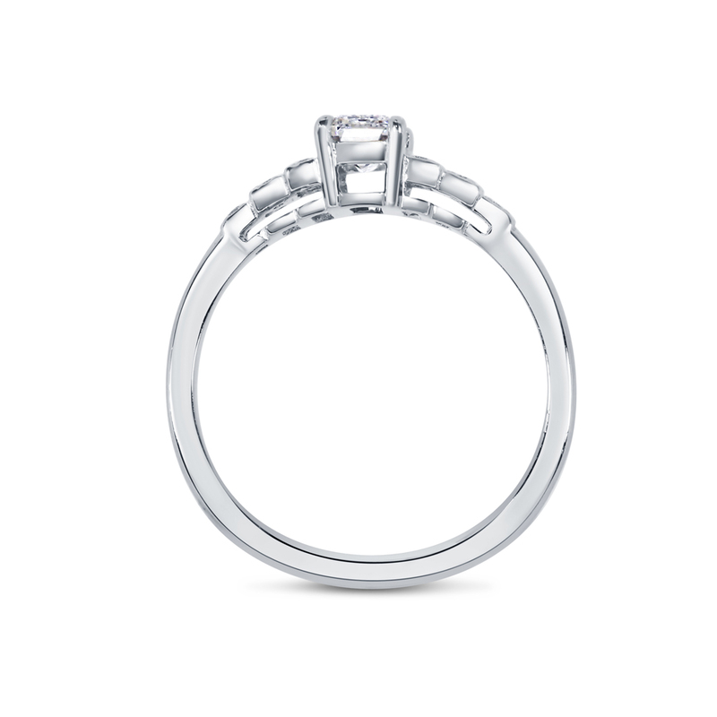 Emerald Cut Art Deco Diamond Engagement Ring