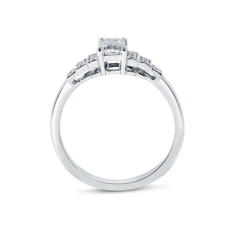 Emerald Cut Art Deco Diamond Engagement Ring