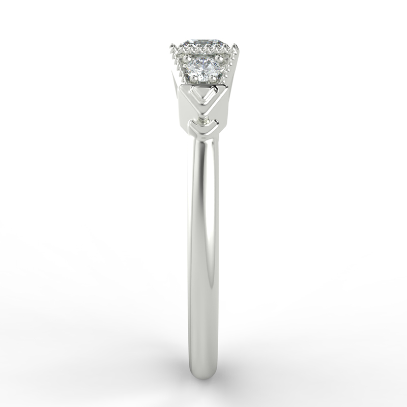Art Deco Princess Shape Lab Grown Diamond Engagement Ring