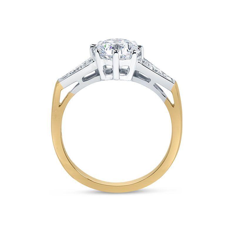 Art Deco Lab Grown Round Cut Diamond Engagement Ring