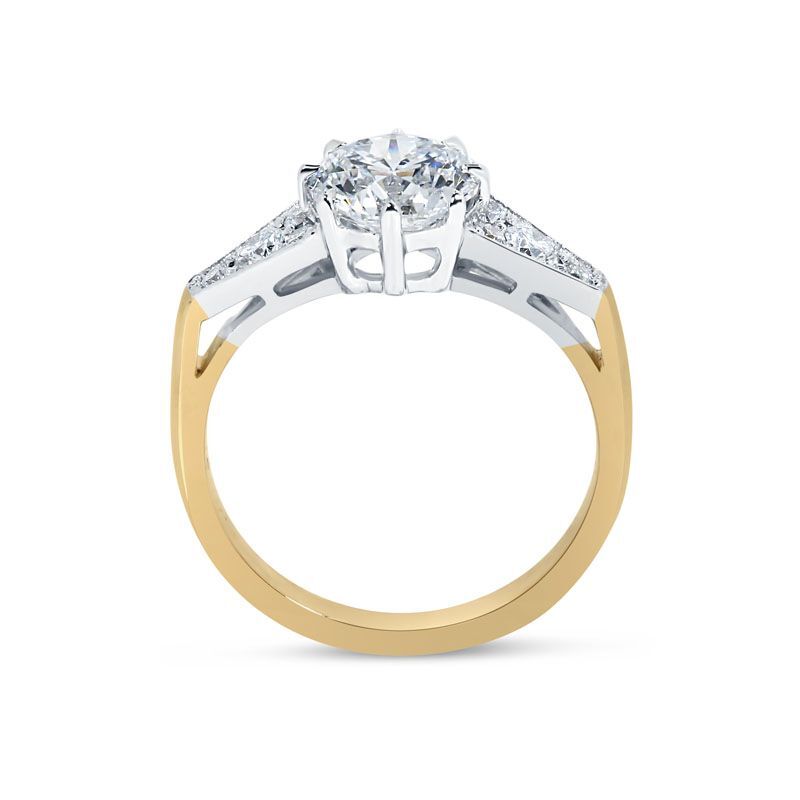Art Deco Lab Grown Round Shape Diamond Engagement Ring