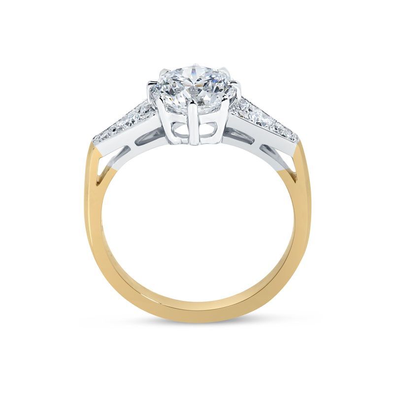 Art Deco Round Shape Diamond Engagement Ring