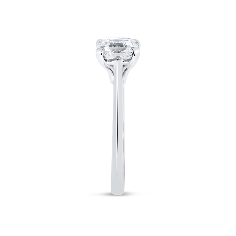 Asscher Shape Solitaire Lab Grown Diamond Engagement Ring