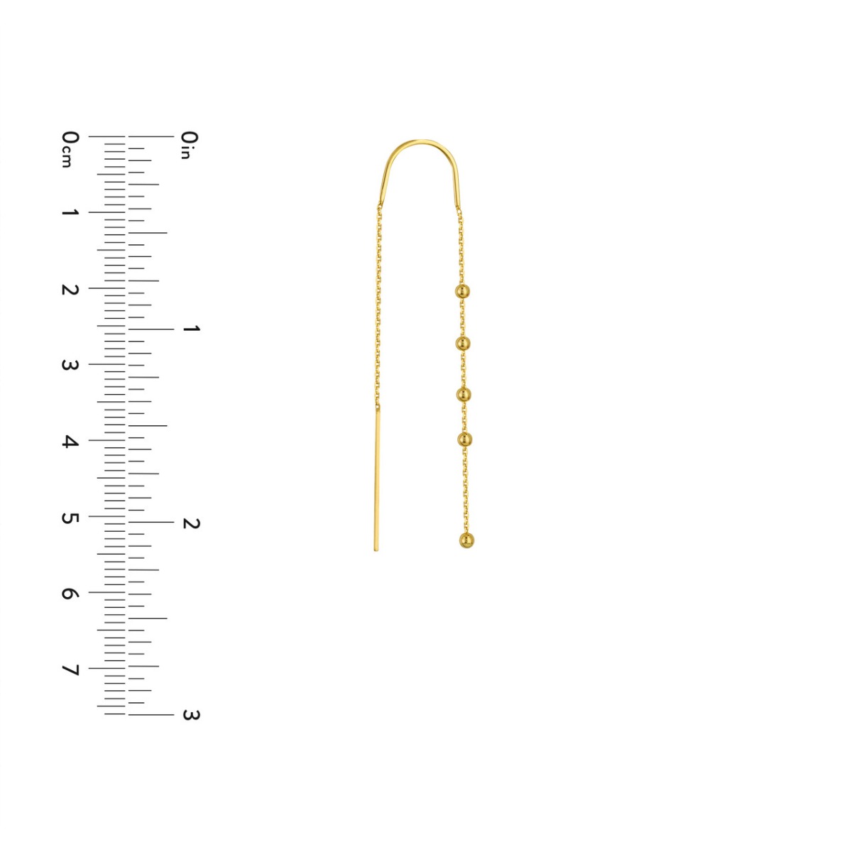 Gold Bead Accent Threader Earrings