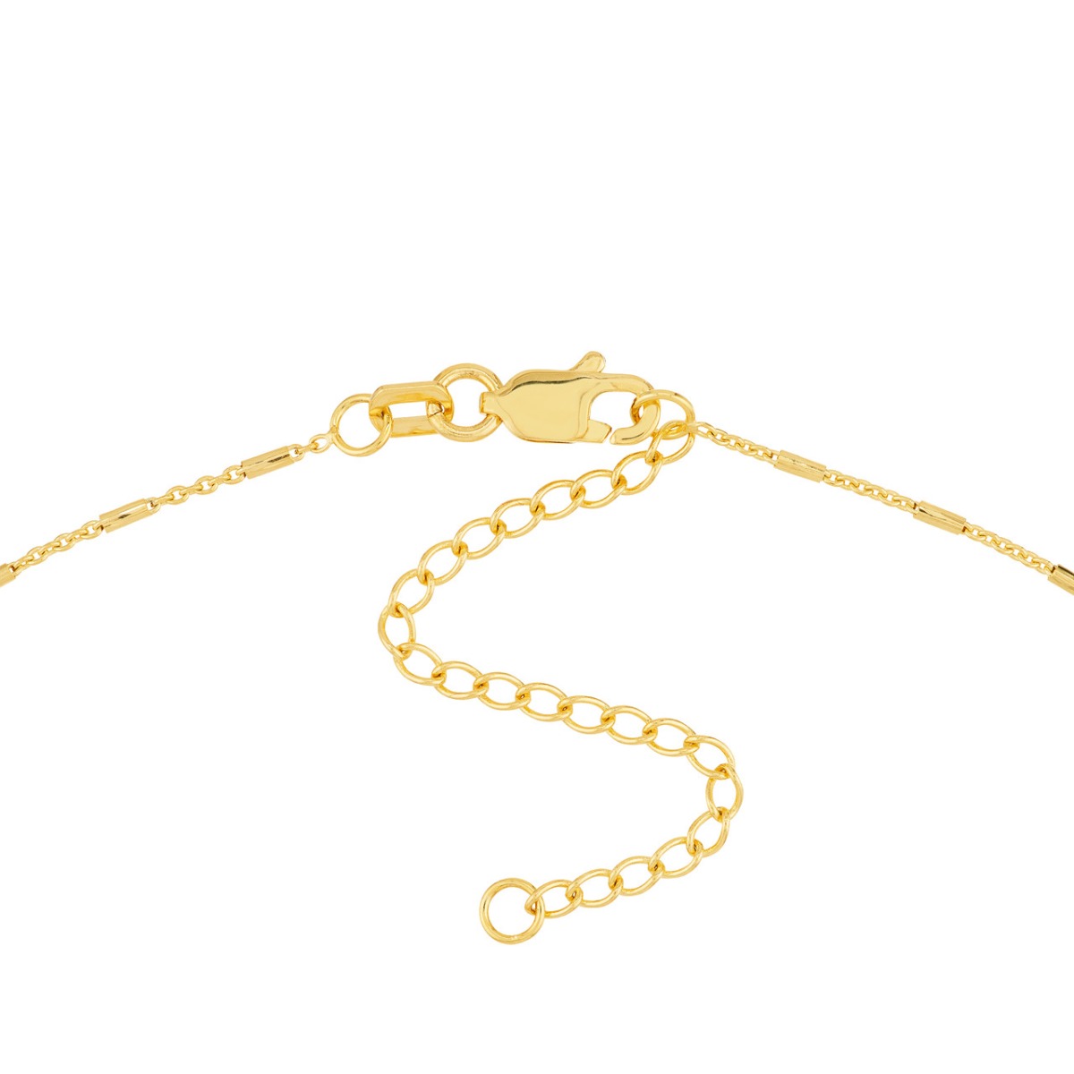 Bead and Bar Lariat Adjustable Gold Necklace