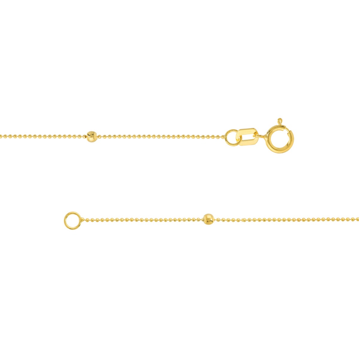 Round and Marquise Gold Bead Necklace