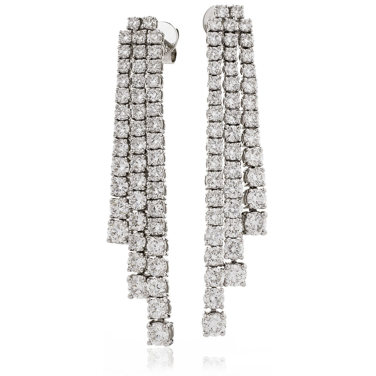 Three Lengths Diamond Drop Earrings