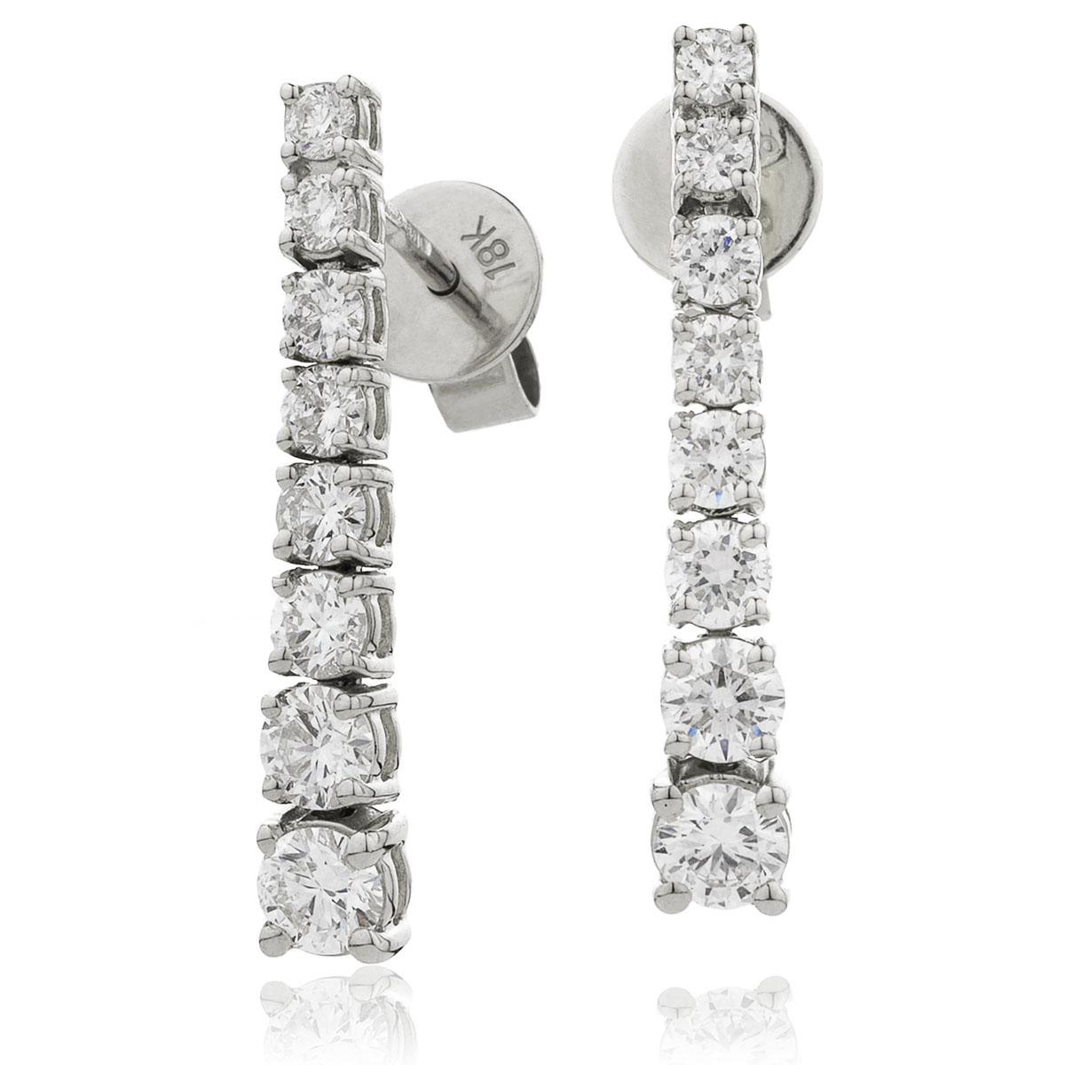 Graduating 8 Stone Drop Diamond Earring