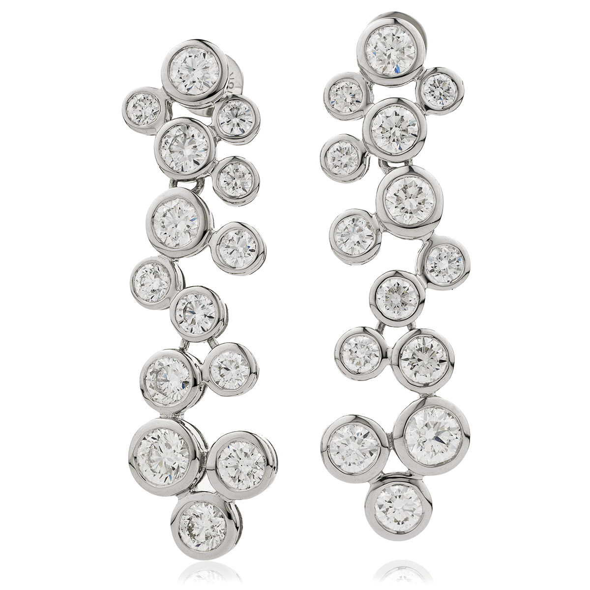 Rubover Bubble Set Diamond Drop Earring