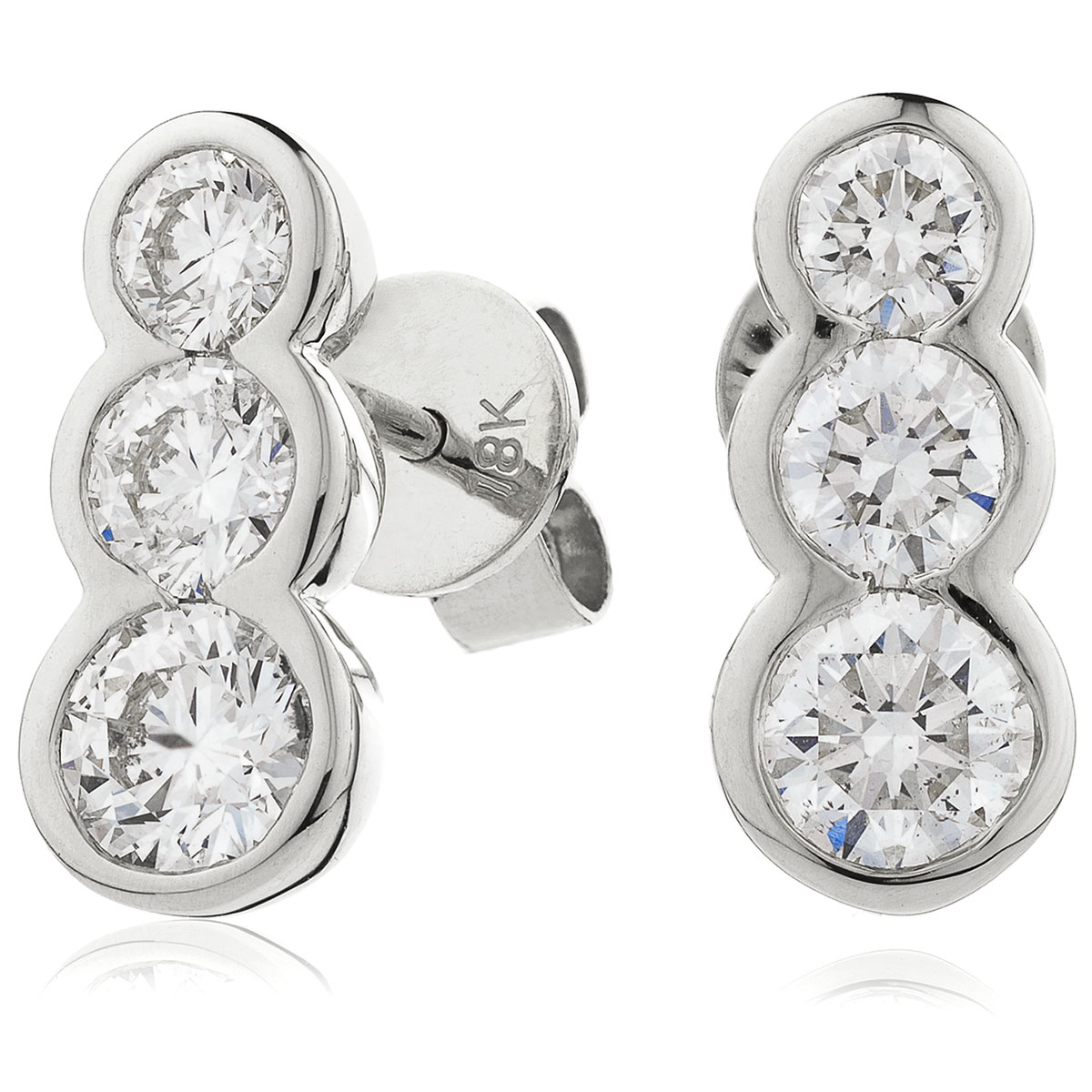 Rubover Set Trilogy Diamond Earring Studs