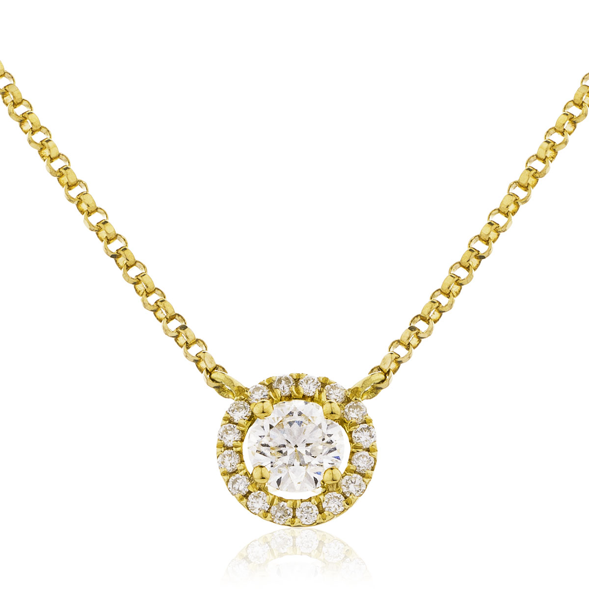 Fixed Single Halo Diamond Pendant
