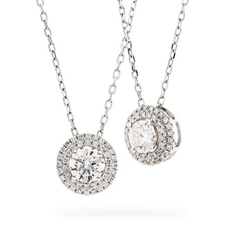 Round Diamond Double Halo Pendant