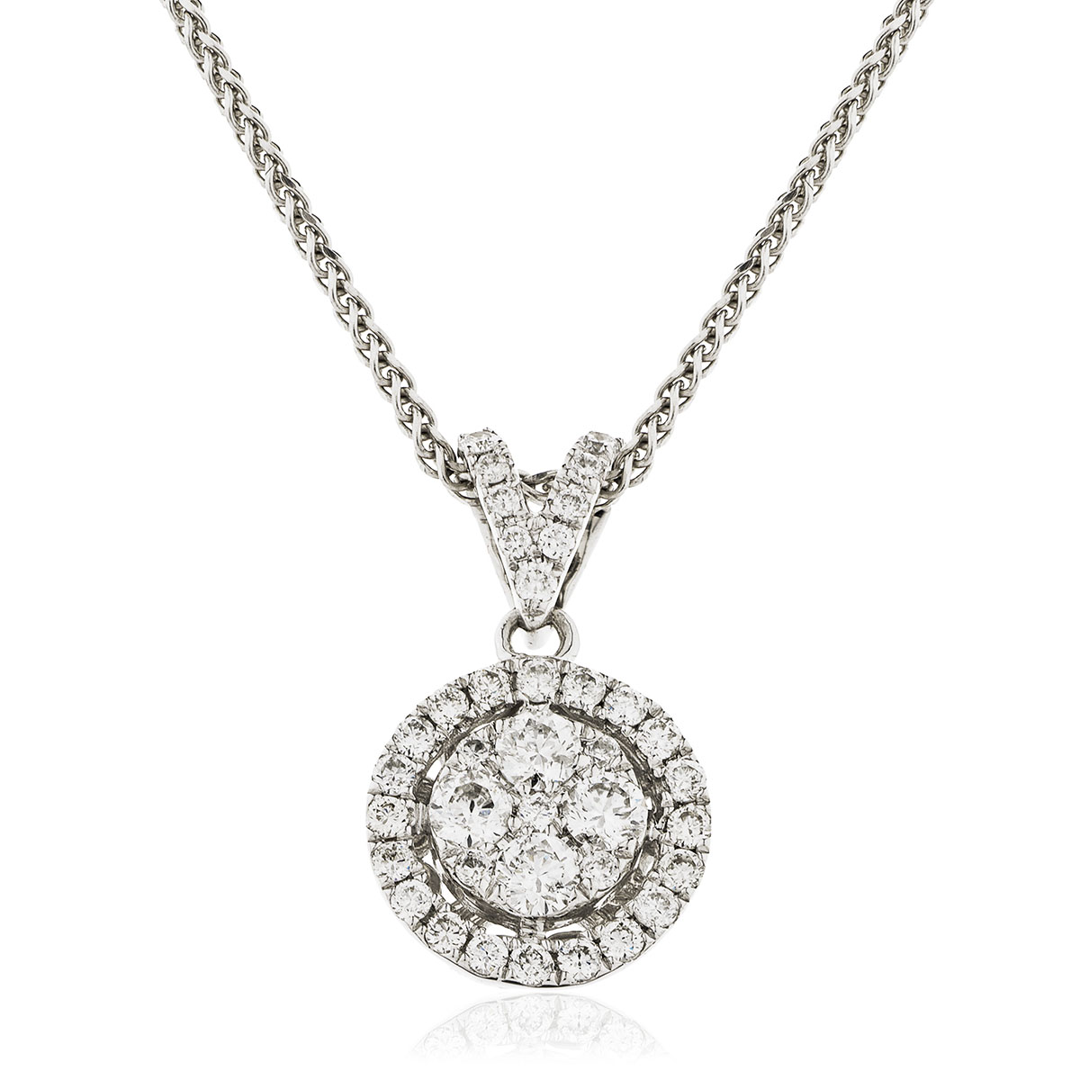 Split Bail Halo Pave Diamond Pendant