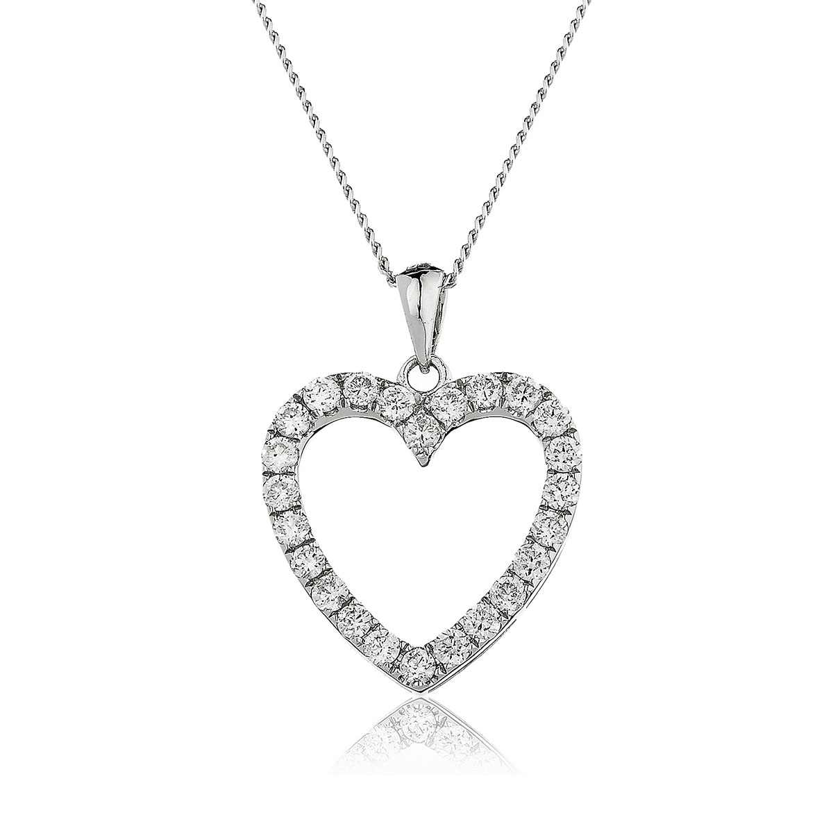 Classic Round Micro Set Diamond Heart Pendant