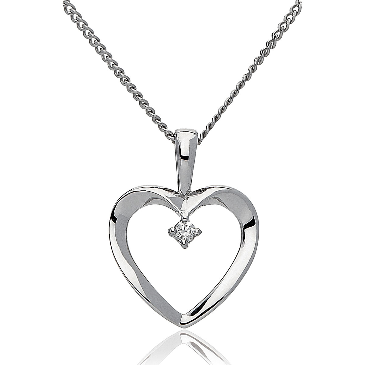 Heart Centre Set Pave Diamond Necklace