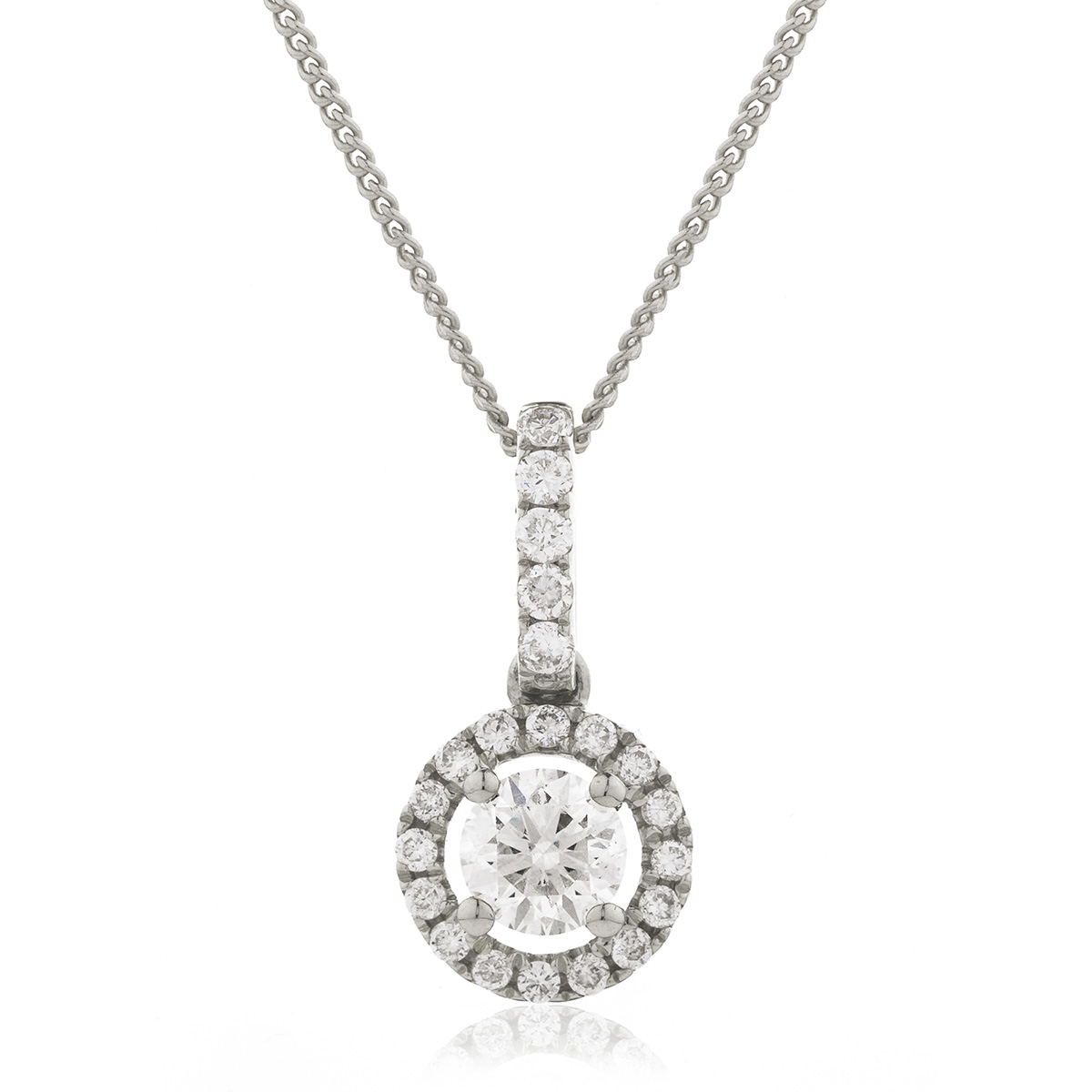 Single Halo With Bail Diamond Pendant