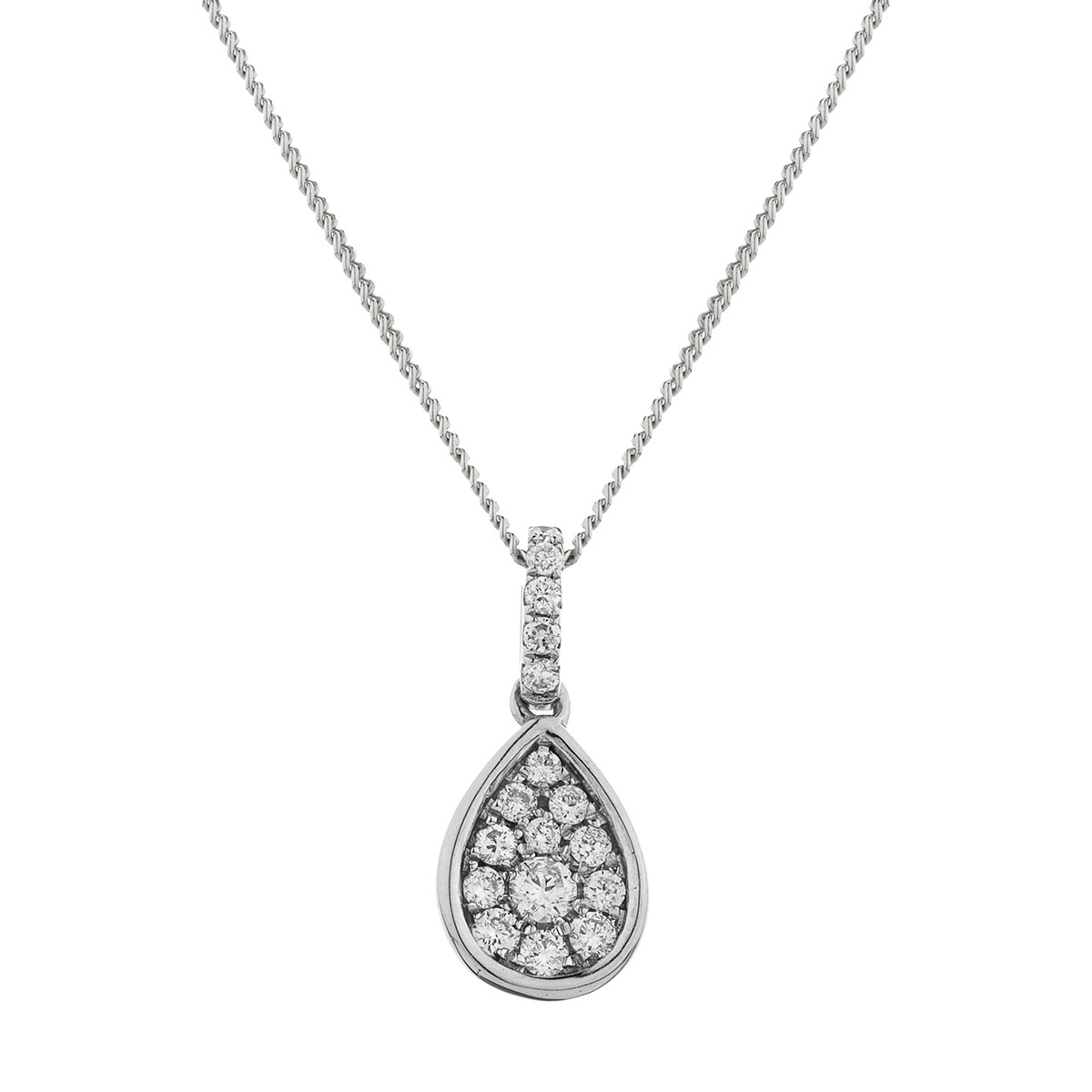 Pear Pave Diamond Necklace