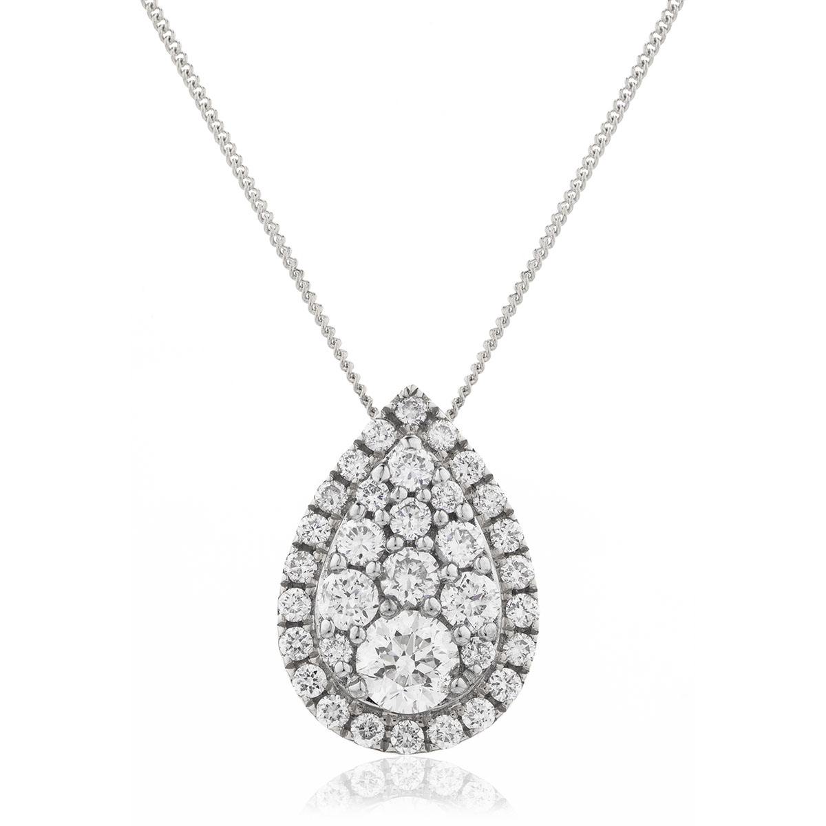 Pear Shaped Small Pave Diamond Pendant