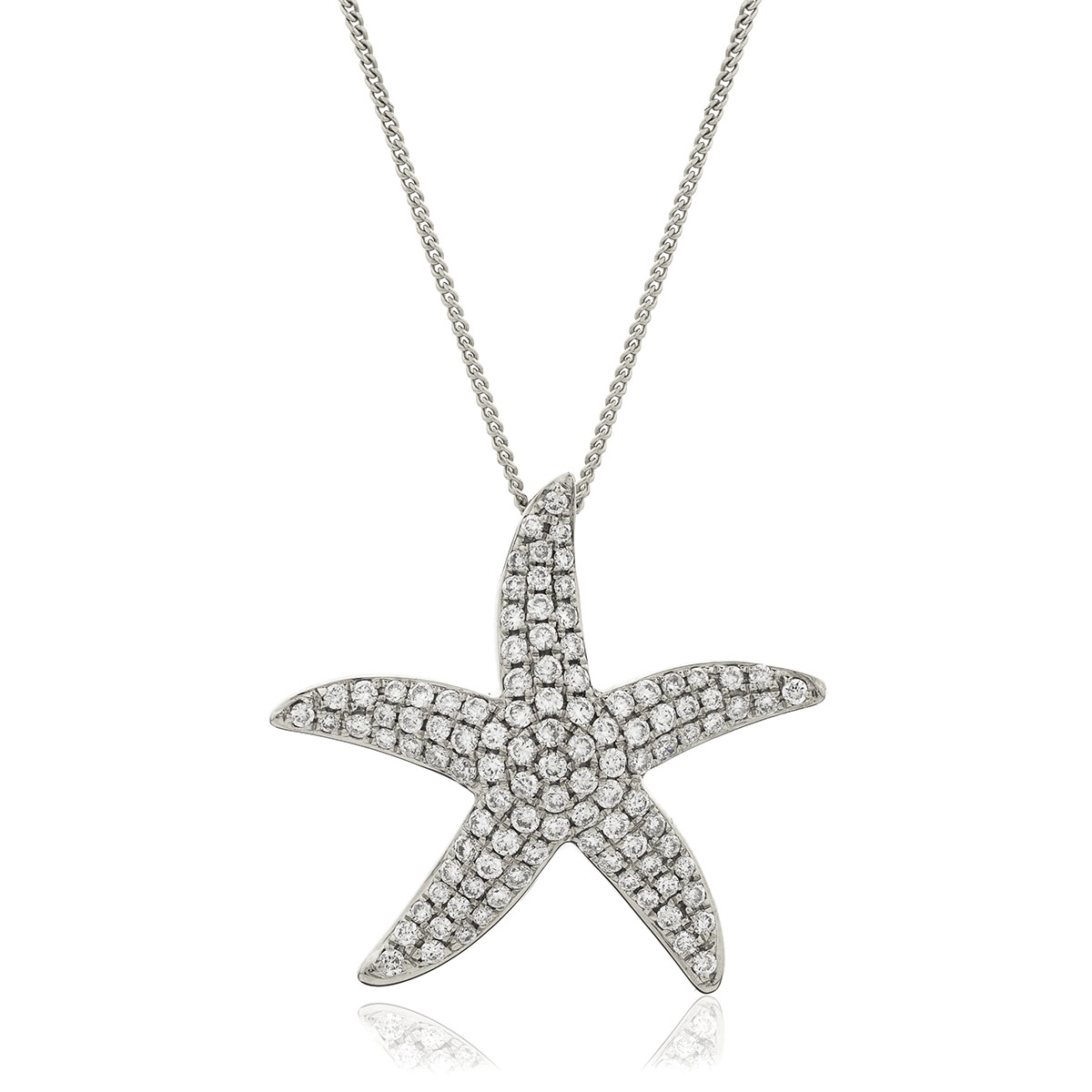 Encrusted Round Diamond Design Star Pendant