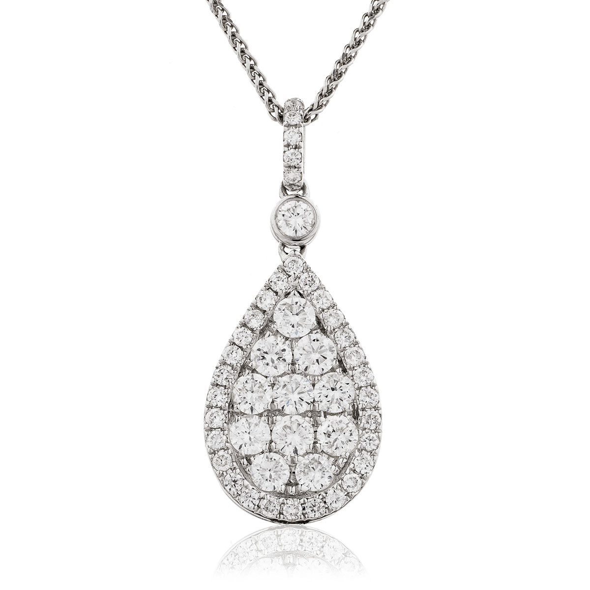 Pear Shaped Large Pave Diamond Pendant