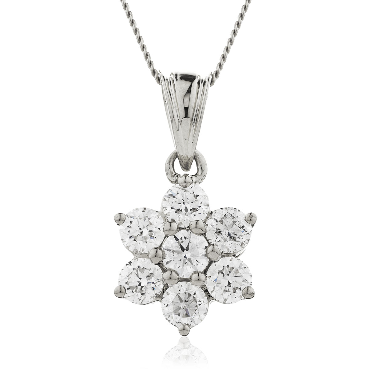 7 Stone Cluster Diamond Pendant