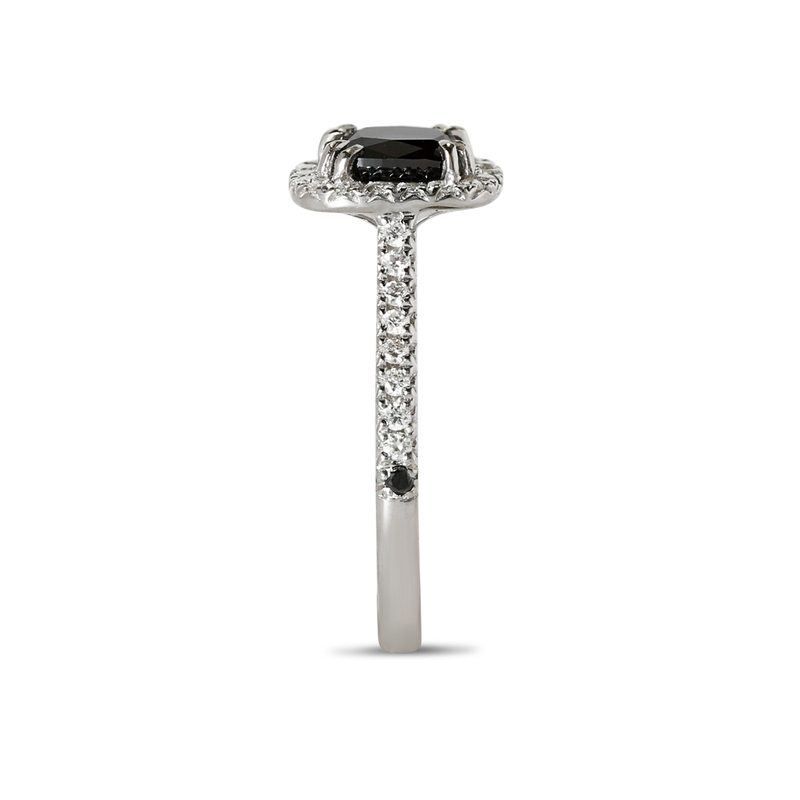 Stainless steel hotsell black diamond ring