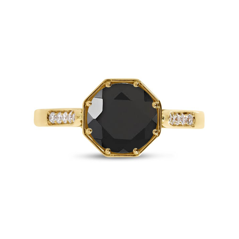 Black Diamond Vintage Engagement Ring