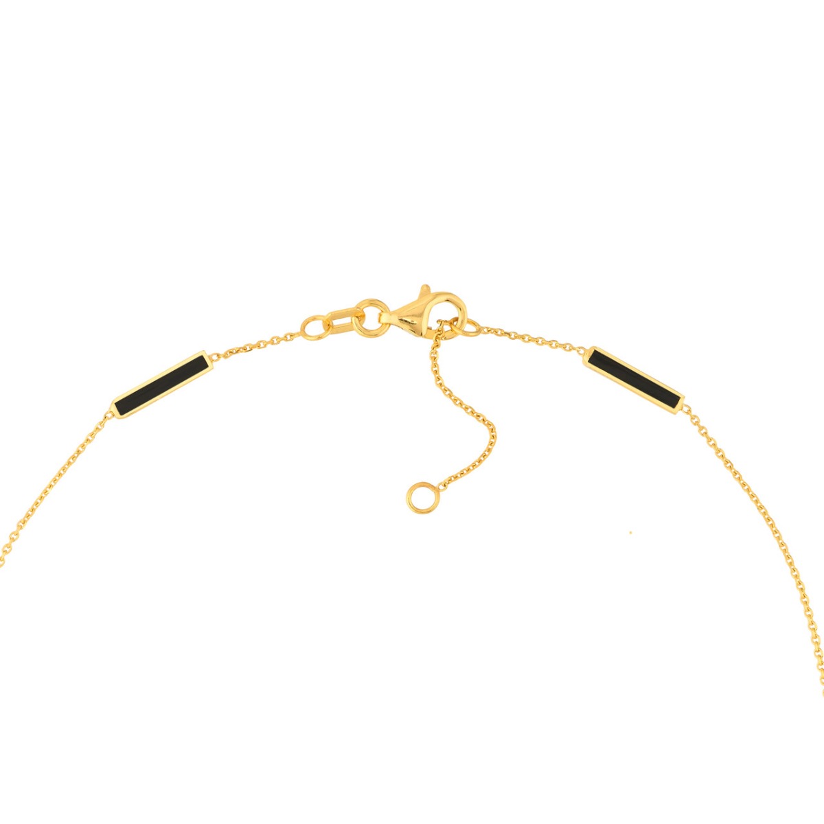 Black Enamel Alternating Gold Bar Anklet