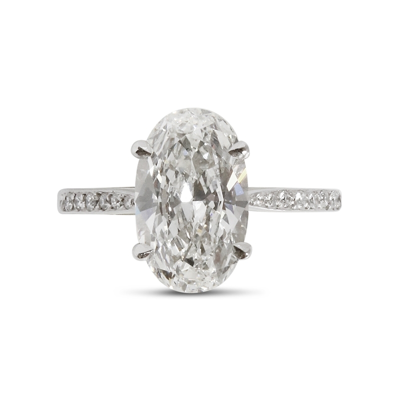 Blake Lively Oval cut Diamond Engagement Ring Top View