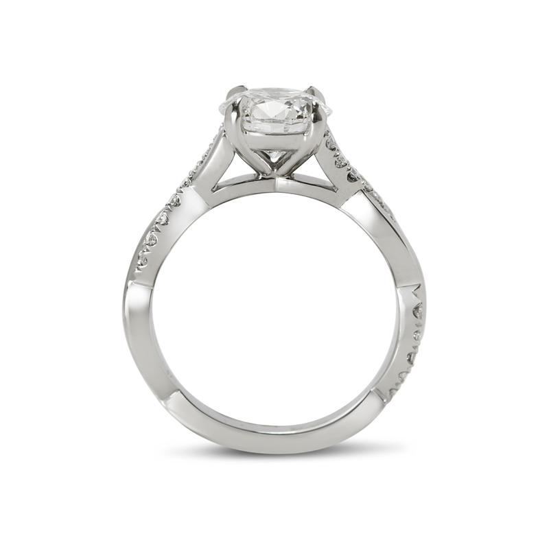 Braided Round Lab Grown Diamond Engagement Ring