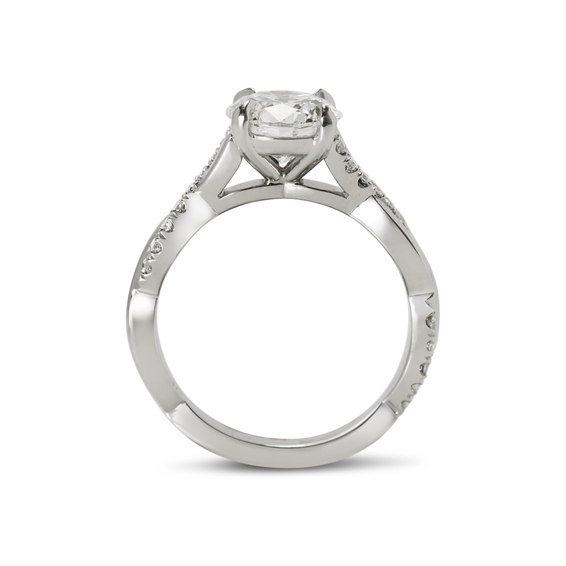 Braided Round Diamond Engagement Ring