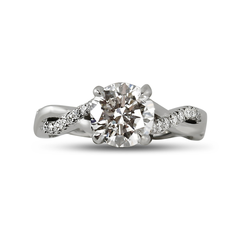 Braided Round Lab Grown Diamond Engagement Ring