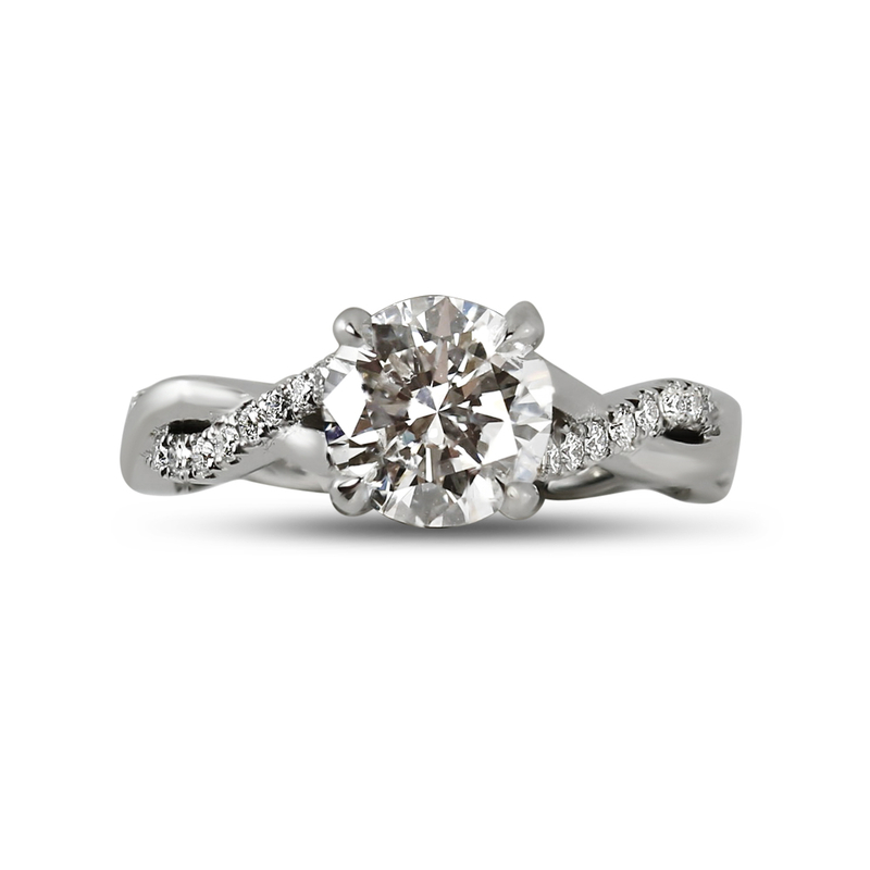 Braided Round Brilliant Lab Grown Diamond Engagement Ring