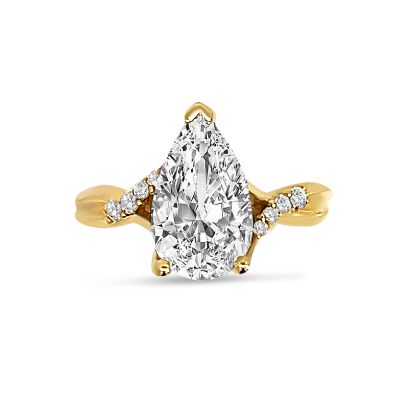 Braided Setting Pear Diamond Engagement Ring