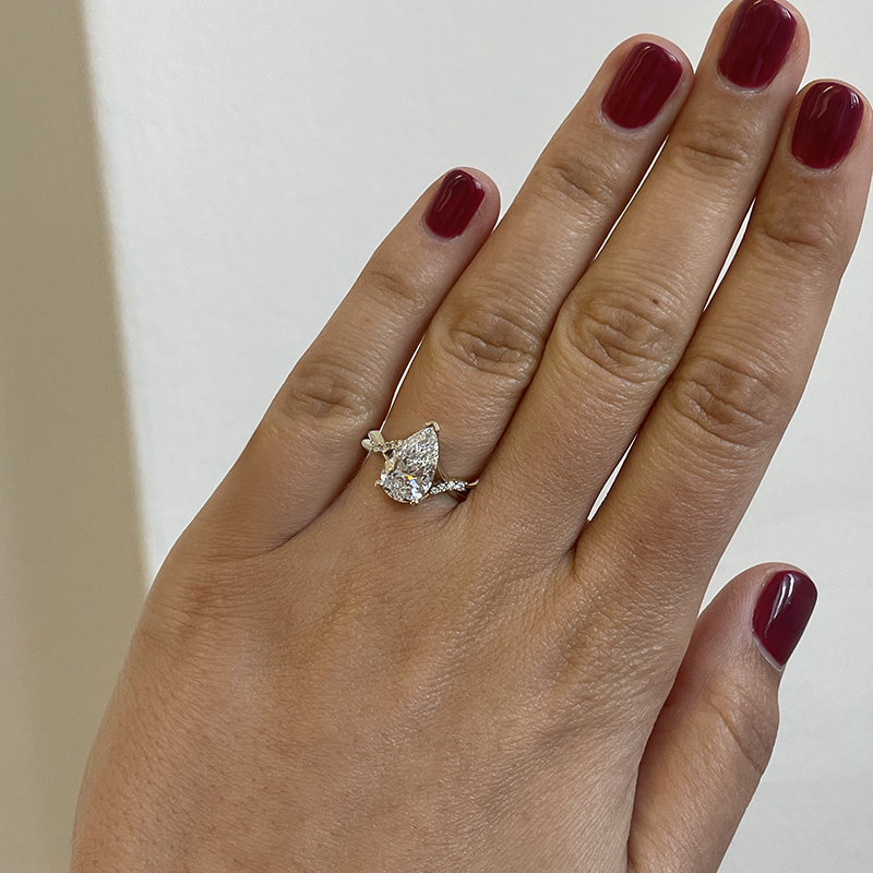 Braided Setting Pear Diamond Engagement Ring