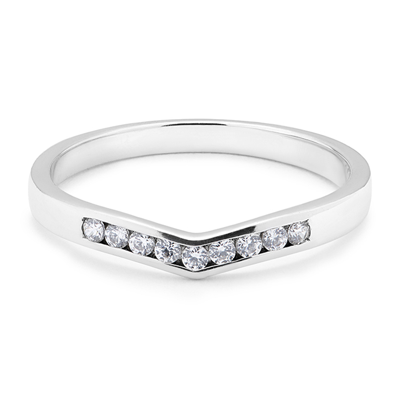 Channel Set Curve Diamond Wedding Ring