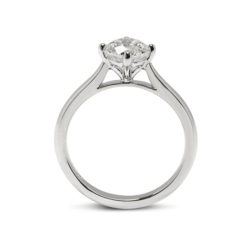 Compass Setting Solitaire Round Shape Engagement Ring