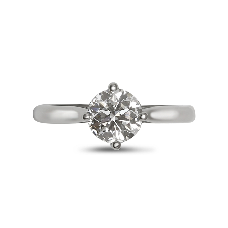 Compass Setting Solitaire Round Diamond Engagement Ring Reve Diamonds