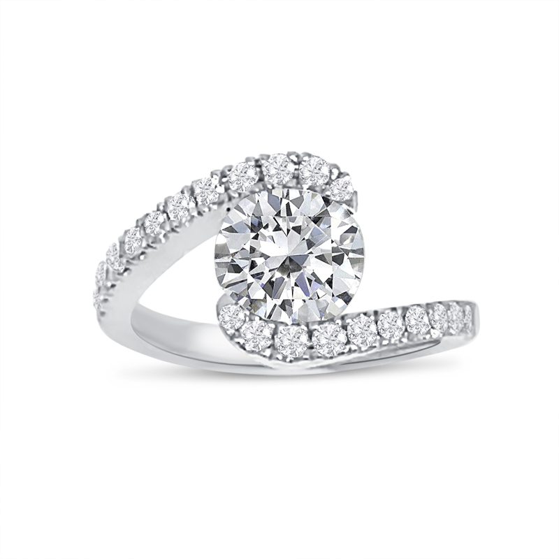 Twist Tension Diamond Set Round Diamond Engagement Ring