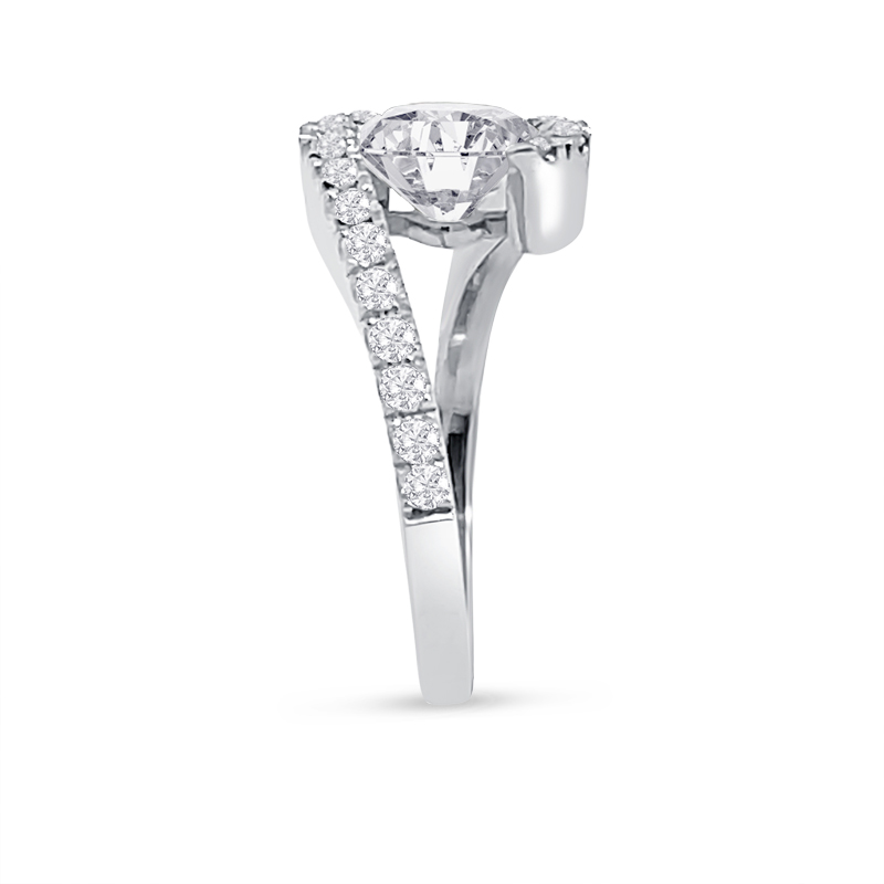 Twist Tension Diamond Set Round Diamond Engagement Ring