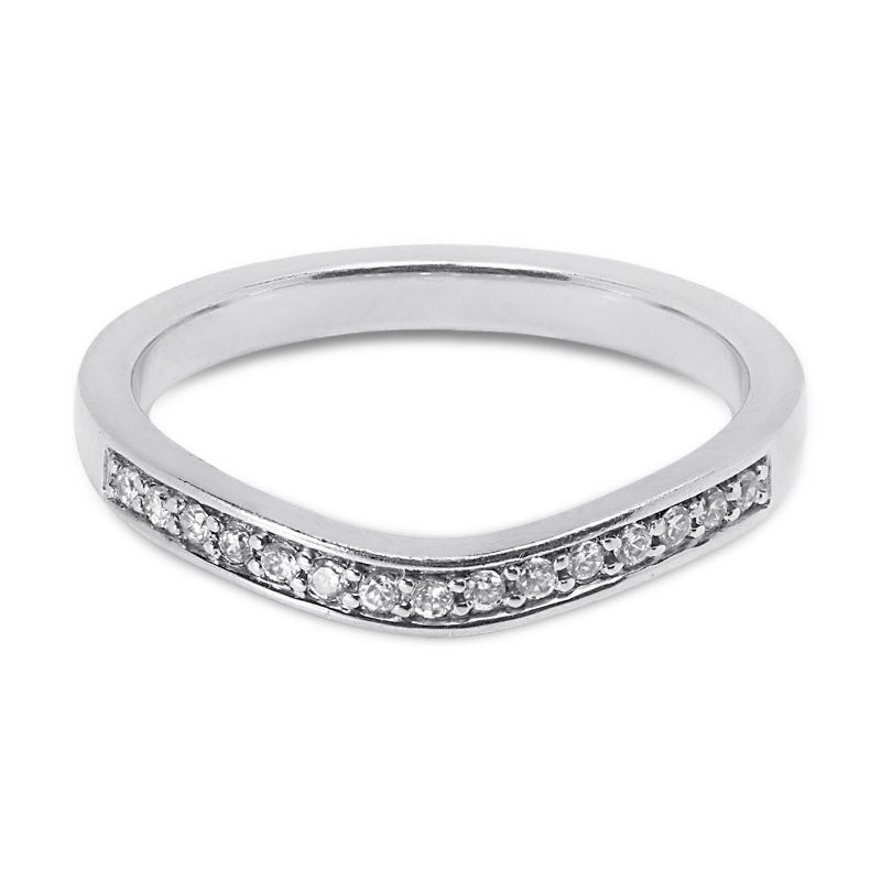 Curved Pave Setting Diamond Wedding Ring