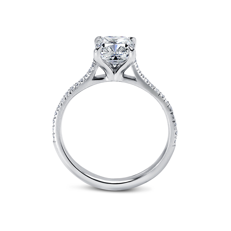 Cushion Shape Micro Set Lab Grown Diamond Ring