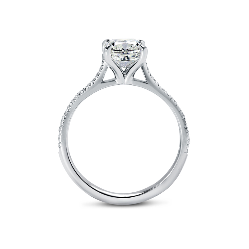 Cushion Cut Micro Set Lab Grown Diamond Ring