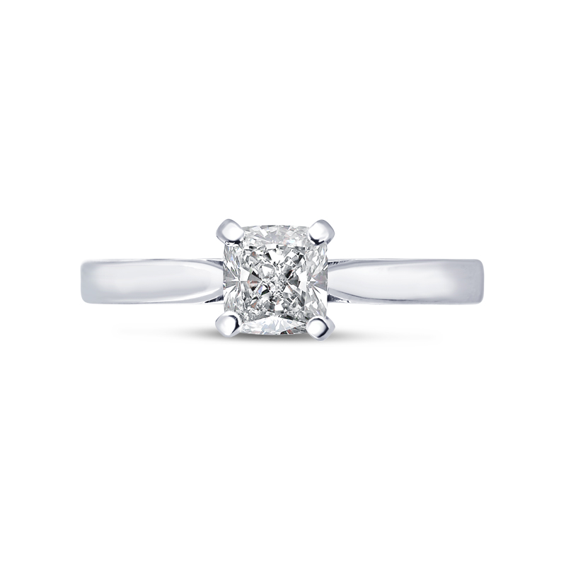 Cushion Cut Solitaire Lab Grown Diamond Engagement Ring