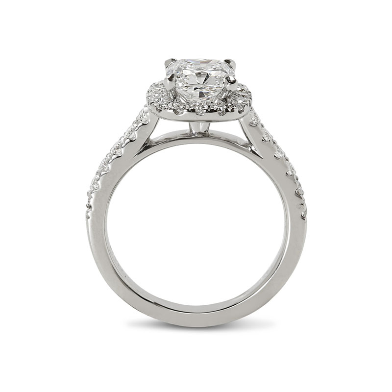 Cushion Halo Lab Grown Diamond Engagement Ring