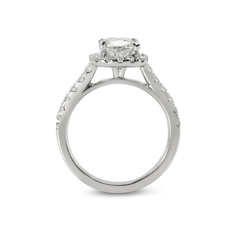 Cushion Shape Halo Diamond Engagement Ring